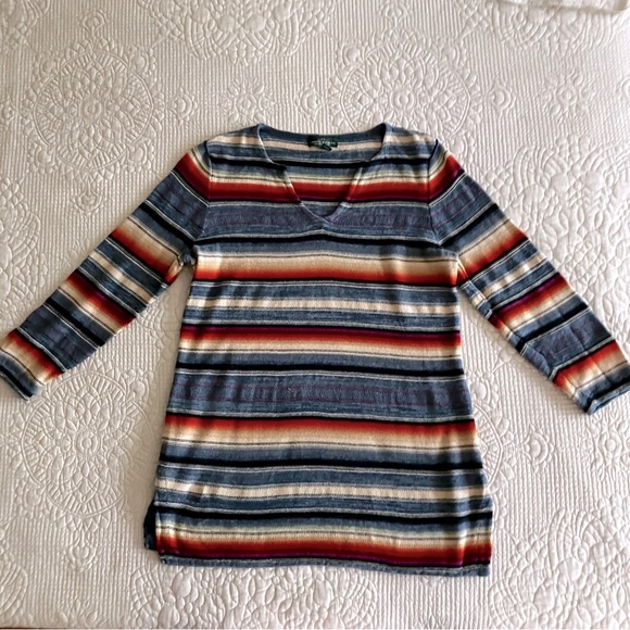 EUC Ralph Lauren linen/cotton multi color striped tunic top - Picture 1 of 6